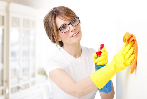 Local cleaners preparing a kitchen before move-in in Finsbury Park