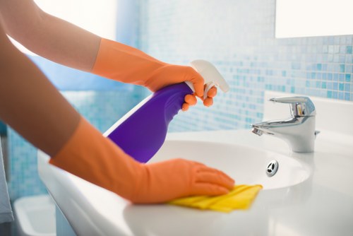 Carpet cleaning process in a local office or commercial space